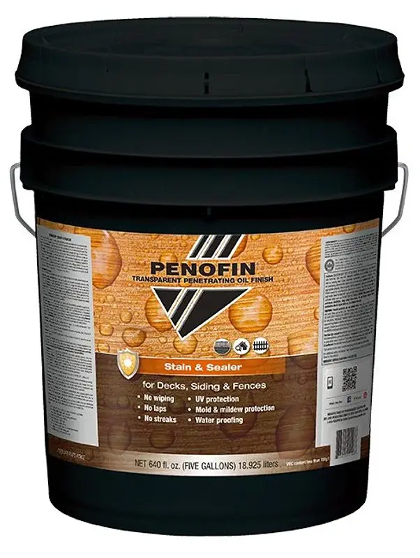 Exterior Deck Sealer Penofin FSSNA5G Stain and Sealer, Dull, Natural, Liquid, 5 gal
