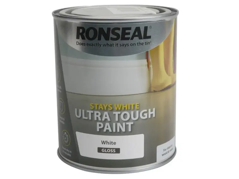 Ronseal Stays Pearl Ultra Tough Paint Gloss White 750ml