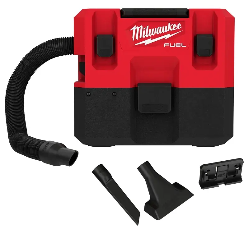 Milwaukee 0960-20 Wet and Dry Vacuum, 1.6 gal Vacuum, 45 cfm Air, 87 dBA, HEPA Filter, 12 V, Black/Red Housing : Kit Edition