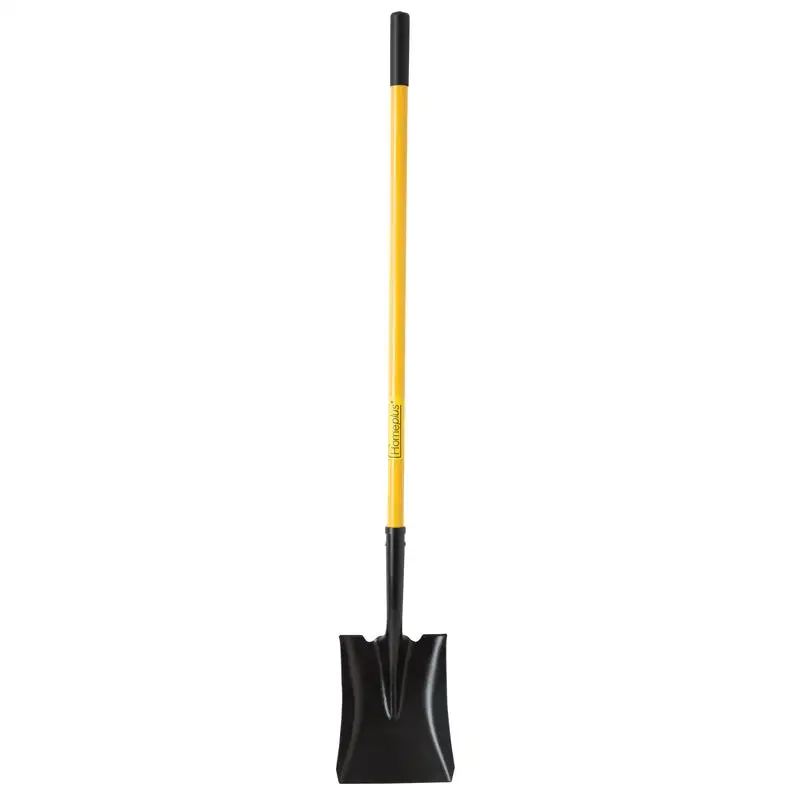 Home Plus Steel 8.75 Inch W x 57 Inch L Square Point Shovel Fiberglass Handle Pack 6 Home Plus+