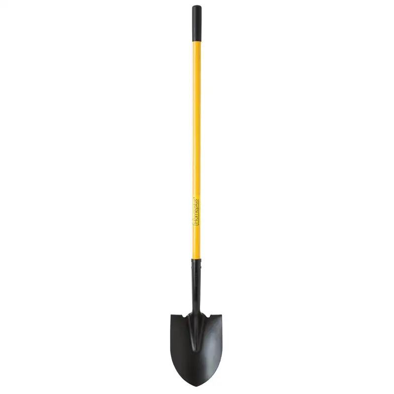 Home Plus Steel 8 Inch W x 57 Inch L Round Point Shovel Fiberglass Handle Pack 6 Home Plus+