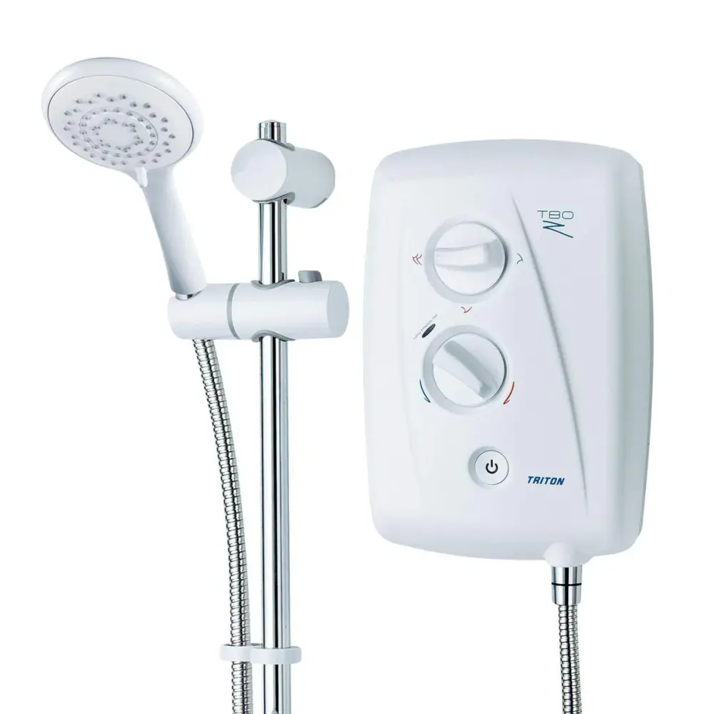 Triton T80Z Fast-Fit 7.5Kw Electric Shower White and Chromium