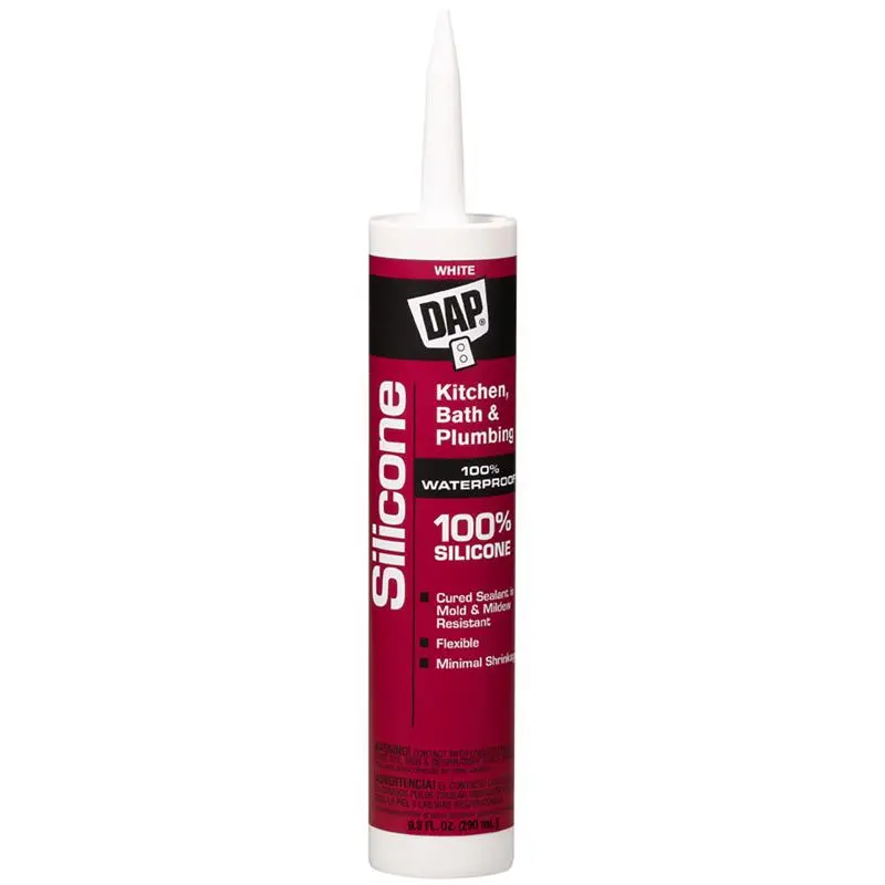DAP White Silicone Kitchen and Bath Sealant 10.1 oz Pack 12 Waterproof Caulk