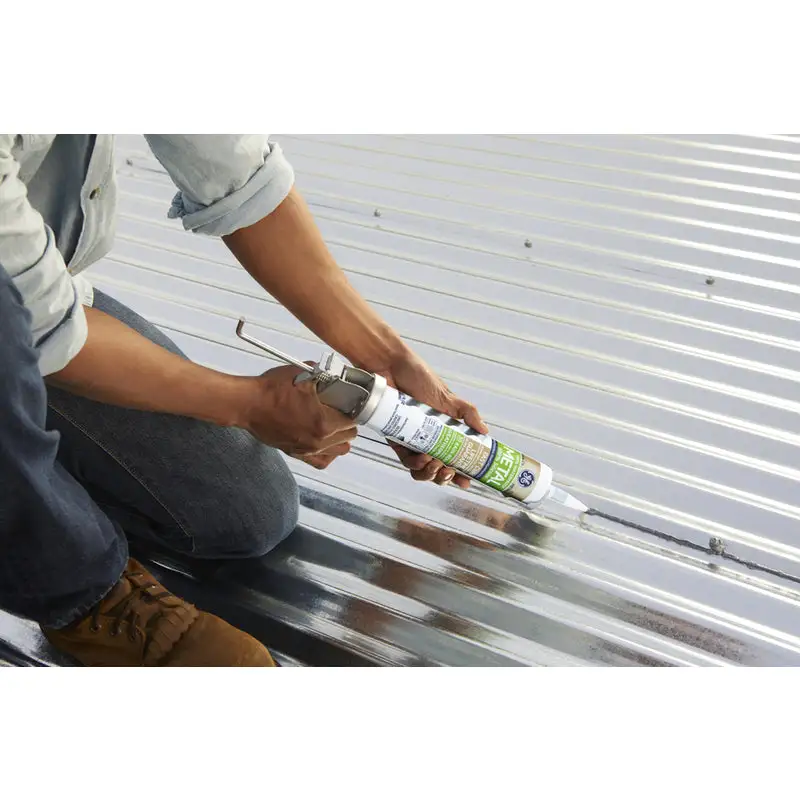 GE Silicone 2 Gray Metal Gutter Sealant 10.1 oz Pack 12