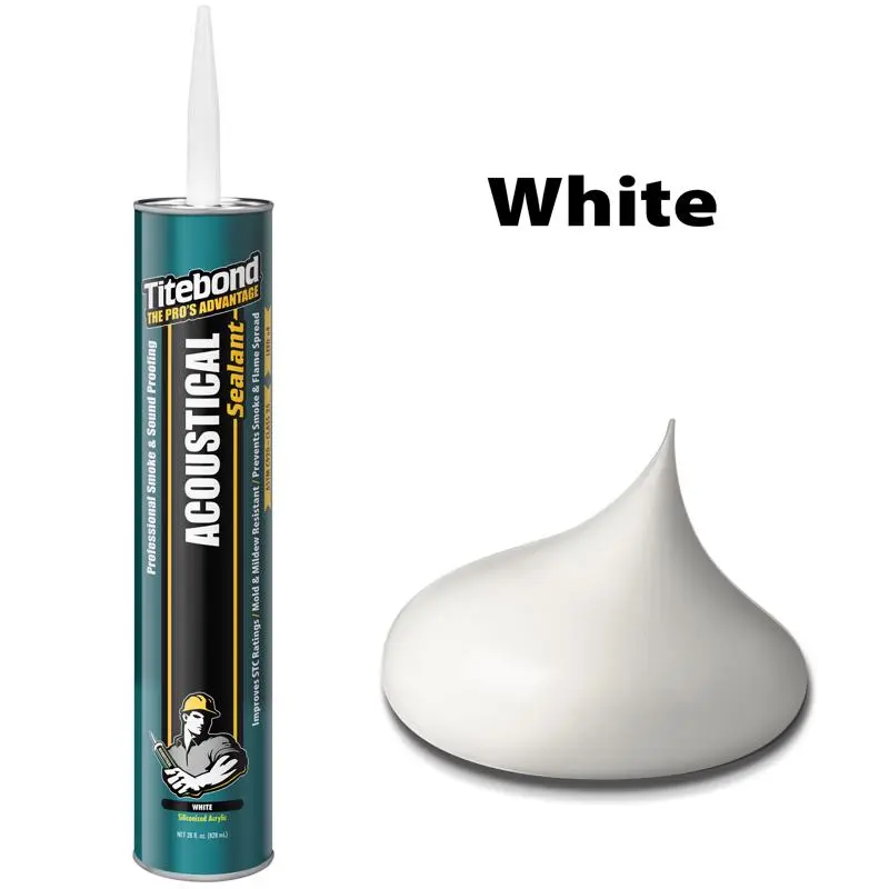 Titebond Acoustical White Elastomeric Silicone Smoke and Sound Sealant 28 oz Pack 12 Professional Use