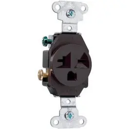 Single Outlet 2-Pole 3-Wire Ground Brown 20-Amp 250-Volt Electrical Receptacle Legrand - Pass u0026 Seymour