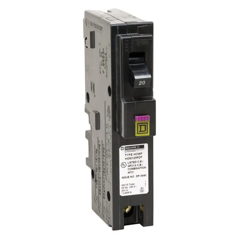 Square D 20 Amp Arc Fault Ground Fault Single Pole Circuit Breaker Homeline