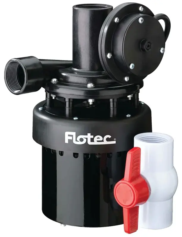 Flotec FPUS1860A Hands-free Utility Sink Pump, 1-Phase, 2.2 , 115 V, 0.33 hp, 1-1/4 Outlet, 31 gpm, Thermoplastic