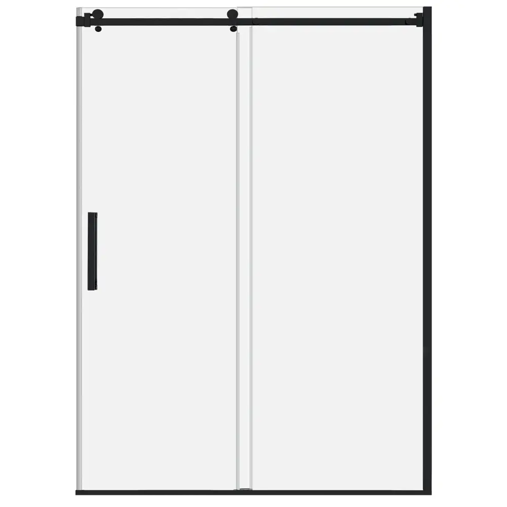 44-48 W x 76 H Sliding Shower Semi-Frameless Door ULTRA-B Clear Glass Matte Onyx