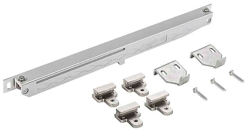 National Hardware N187-082 Sliding Door Hardware Kit, 13-3/8 L Track, Acrylic, Satin Nickel