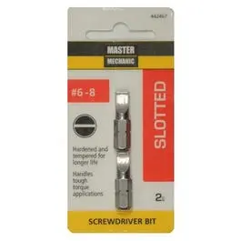 1-Inch 2-Pack #6 Slotted Insert Bit Tip Precision Screwdriving Master Mechanic