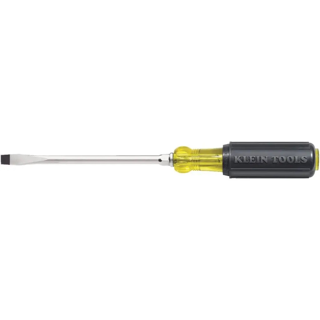 Klein 1/4 x 4 Round Shank Slotted Screwdriver Professional Tool Klein Tools