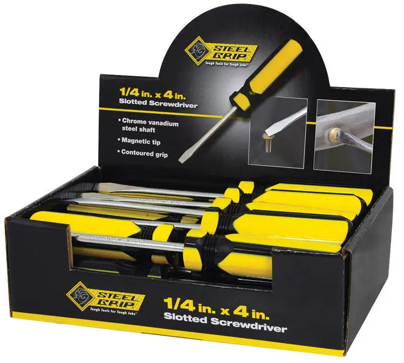 Steel Grip 4-Inch L Slotted Screwdriver Pack 24 Professional Use