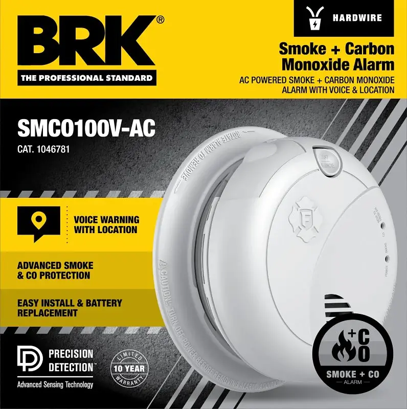 First Alert 1046781 Smoke and Graphite Monoxide Alarm, Alarm: Voice, Photoelectric Sensor