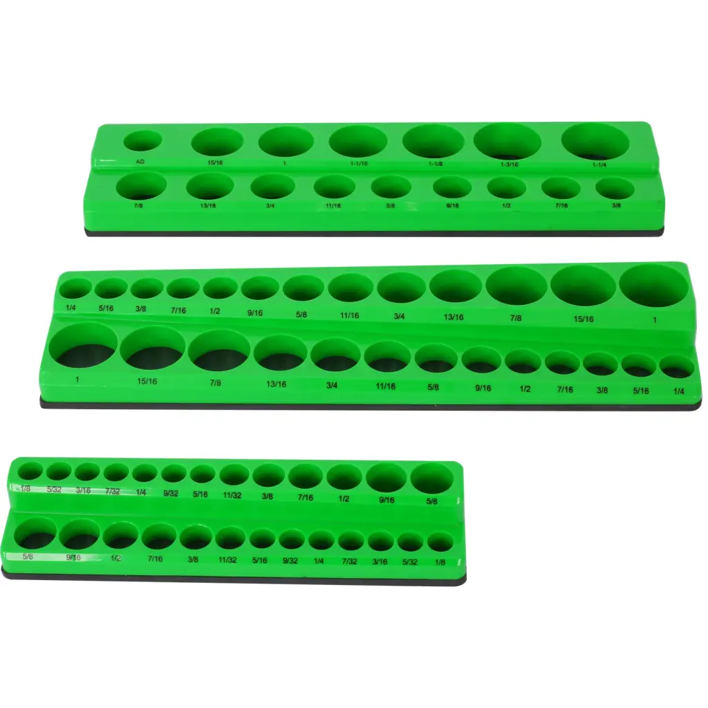 3 Piece SAE Magnetic Socket Arrangers Socket Organizers Toolboxes Workshop Storage g-h