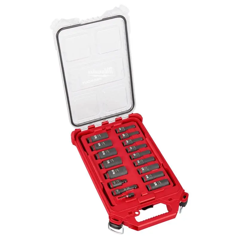 Milwaukee Shockwave 3/8 . Drive Metric 6 Point Impact Socket Set 19 pc