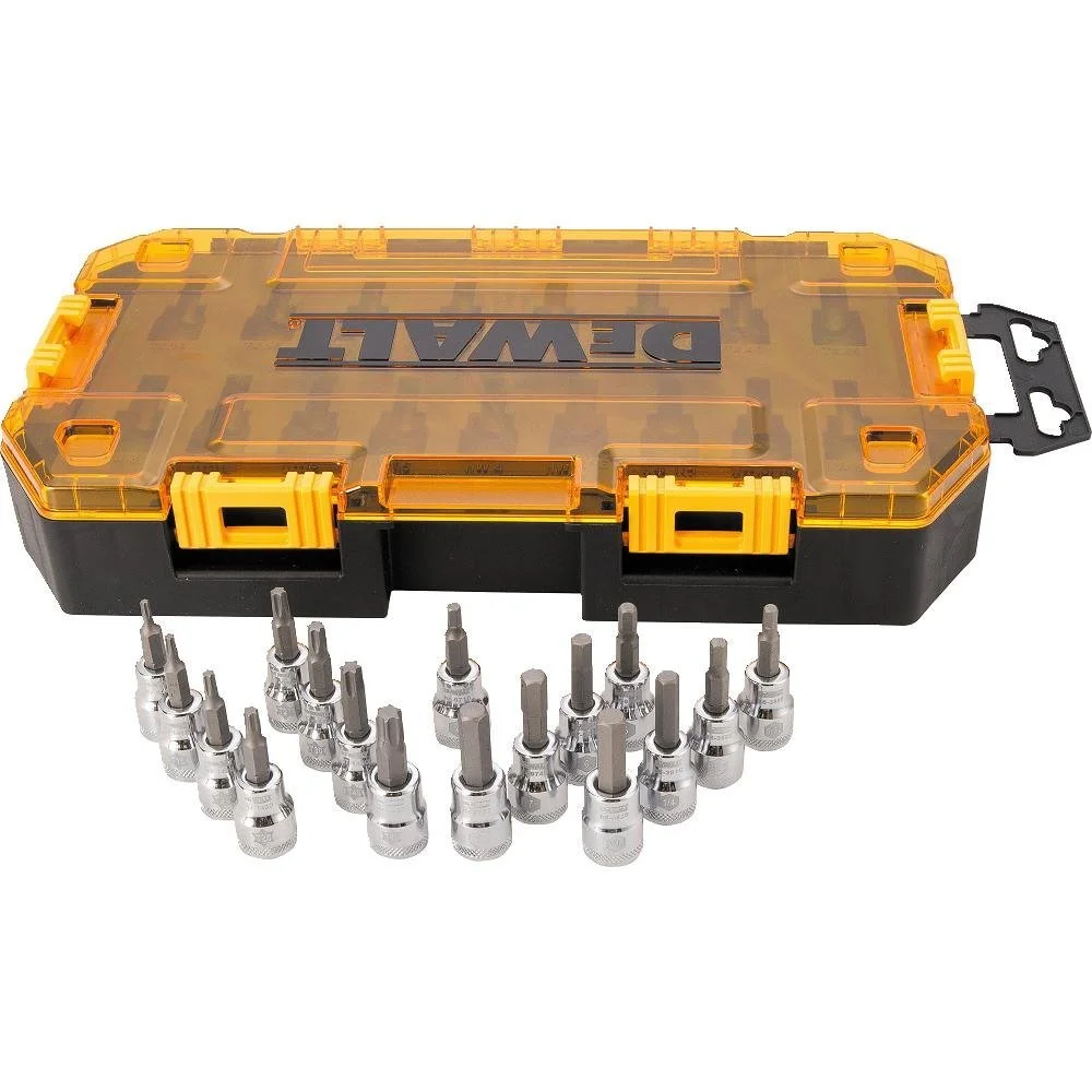 DeWalt DWMT73806 Polished Chrome Vanadium Specialty Bit Socket Set 3/8 17-Piece