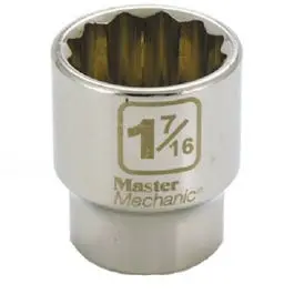 3/4-Inch Drive 1-7/16-Inch 12-Point Socket Heavy-Duty Applications Master Mechanic