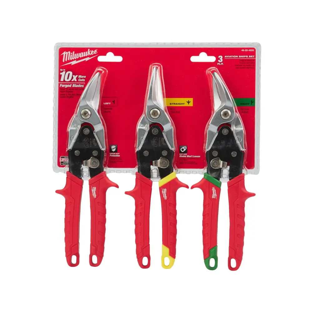Milwaukee 48224533 Metal Snips Set Metal Snips Place - 3 pcs