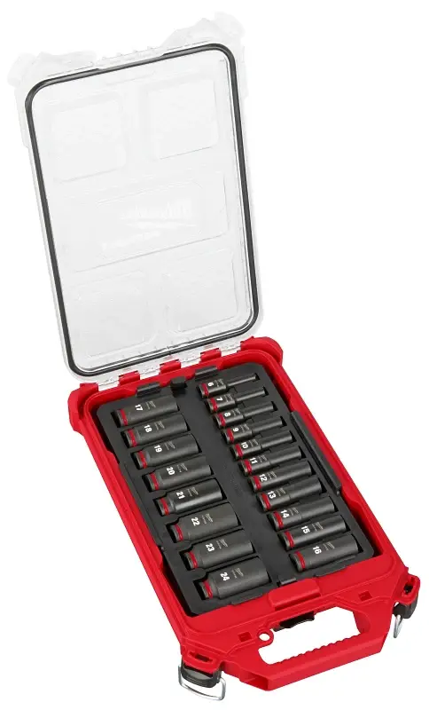 Milwaukee SHOCKWAVE Impact Duty Series 49-66-6801 Socket Set, Chromium Molybdenum Steel, Specifications: 3/8 Drive