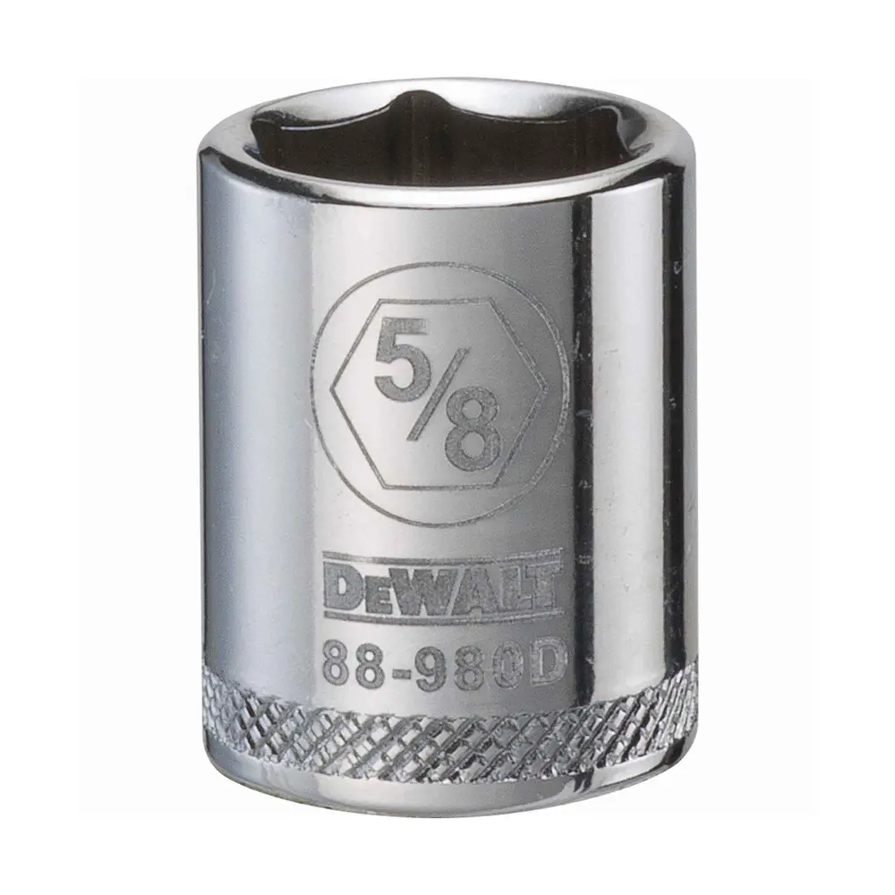 3/8" Square Drive Cropped Standard Socket 6 Points, 5/8"