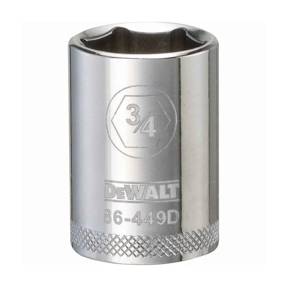 1/2" Square Drive Cropped Standard Socket 6 Points, 3/4"