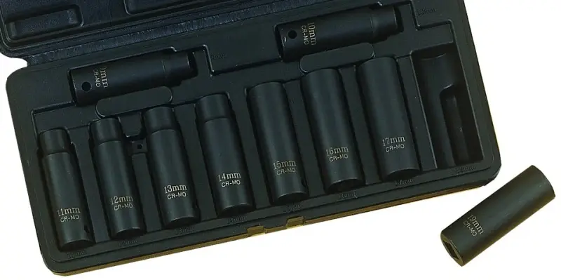 Vulcan MTI10-M Socket Set, Chrome Molybdenum Stainless, Tempered Phosphate