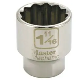 3/4-Inch Drive 1-11/16-Inch 12-Point Socket Heavy-Duty Use Master Mechanic