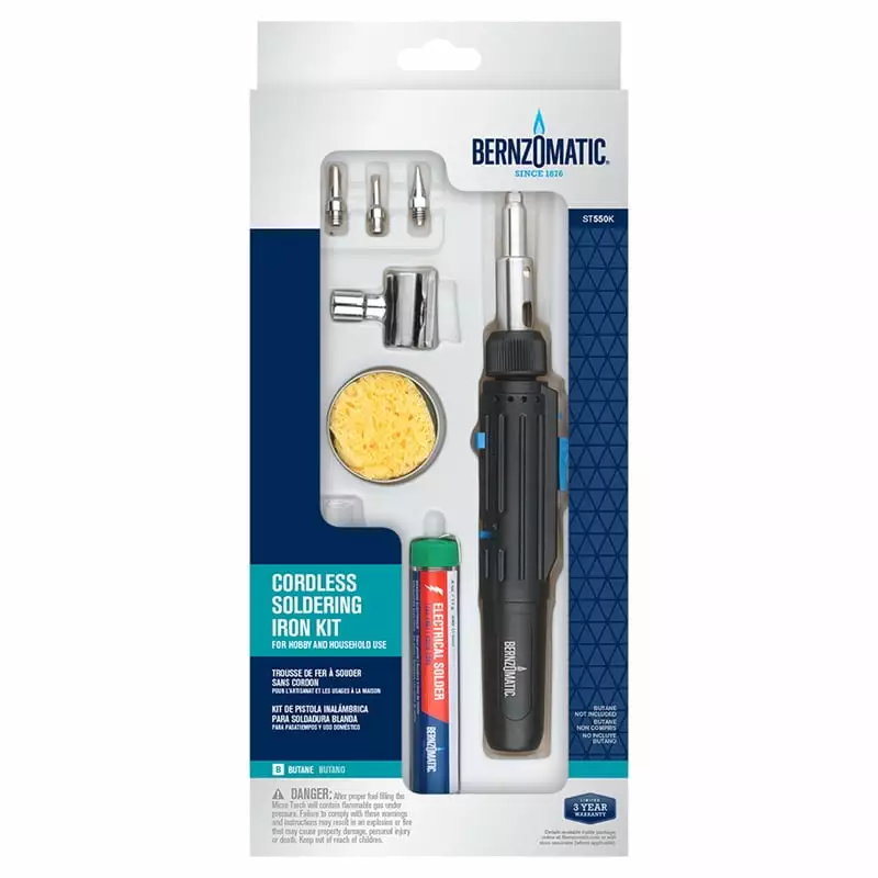 Bernzomatic 368600 Cordless Butane Micro Torch Soldering Kit DIY and Crafting Worthington Cylinders