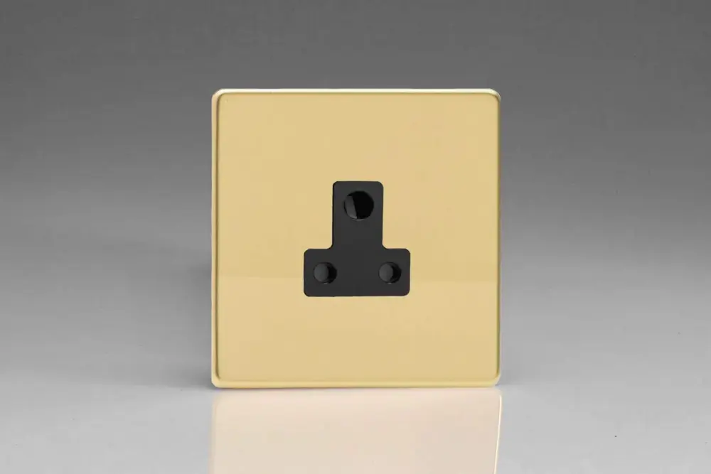 Plug- Swing Arm Varilight 1-Gang 5A Round Pin Plug Socket Polished Warm alloy XDVRP5ABS