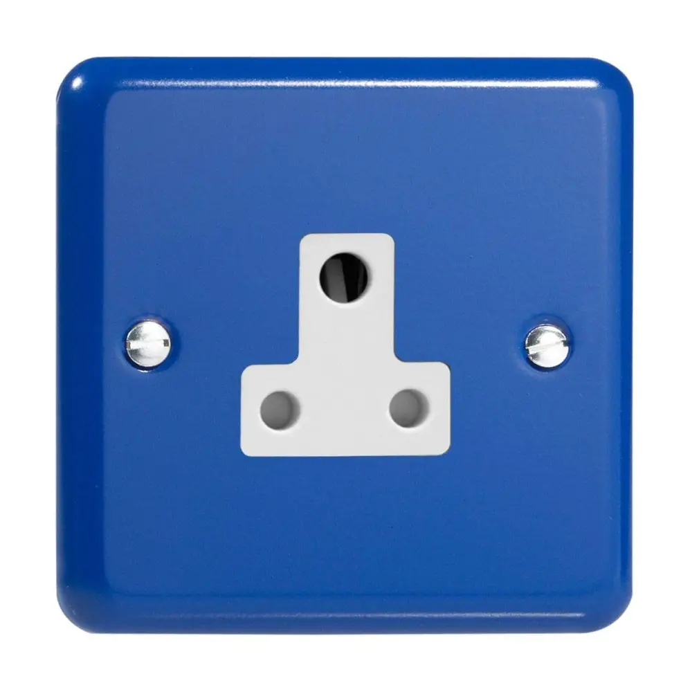 Varilight 1-Gang 5A Round Pin Plug Socket Reflex Indigo XYRP5AW.RB