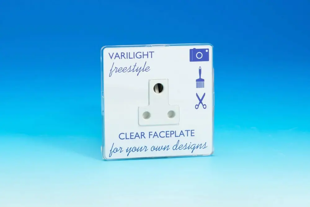 Varilight Chalk 1-Gang 5A Round Pin Socket Freestyle Clear XIFRP5ACW