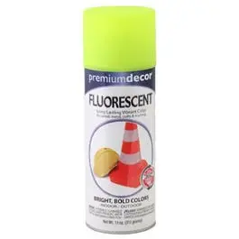 Premium Decor Fluorescent Spray Paint Bright Yellow 11-Ounce EasyCare