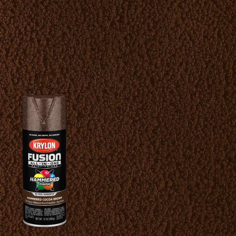 Krylon Fusion All--One Hammered Cocoa Brown Paint + Primer Spray Paint 12 oz Pack 6