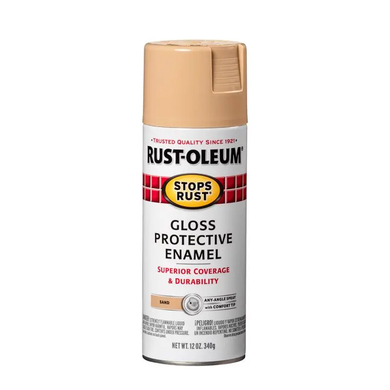 Rust-Oleum Stops Rust Gloss Sand Spray Paint 12 oz Pack 6 Rust Prevention