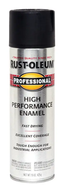 Rust-Oleum Professional Semi-Gloss Black High Performance Enamel Spray 15 oz Pack 6