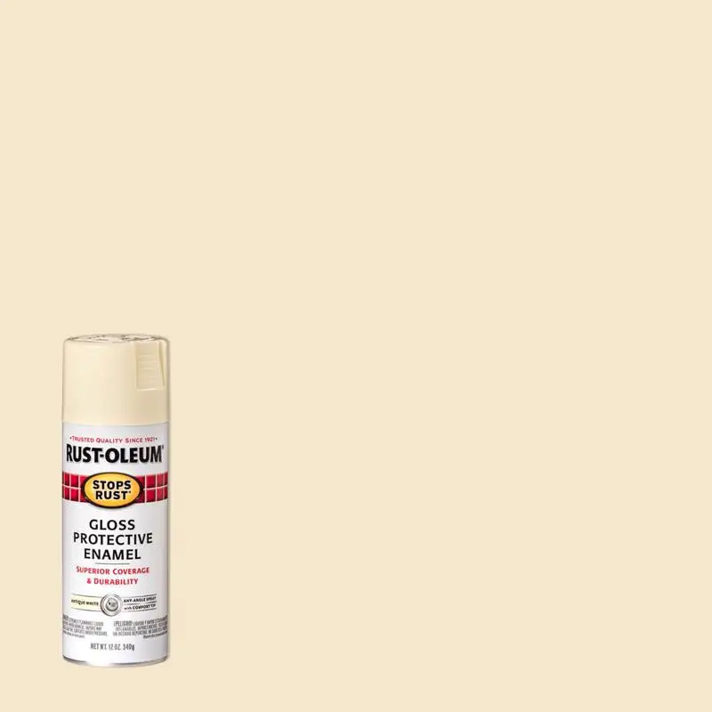 Rust-Oleum Stops Rust Gloss Antique White Spray Paint 12 Oz Pack 6 Metal and Wood Surfaces