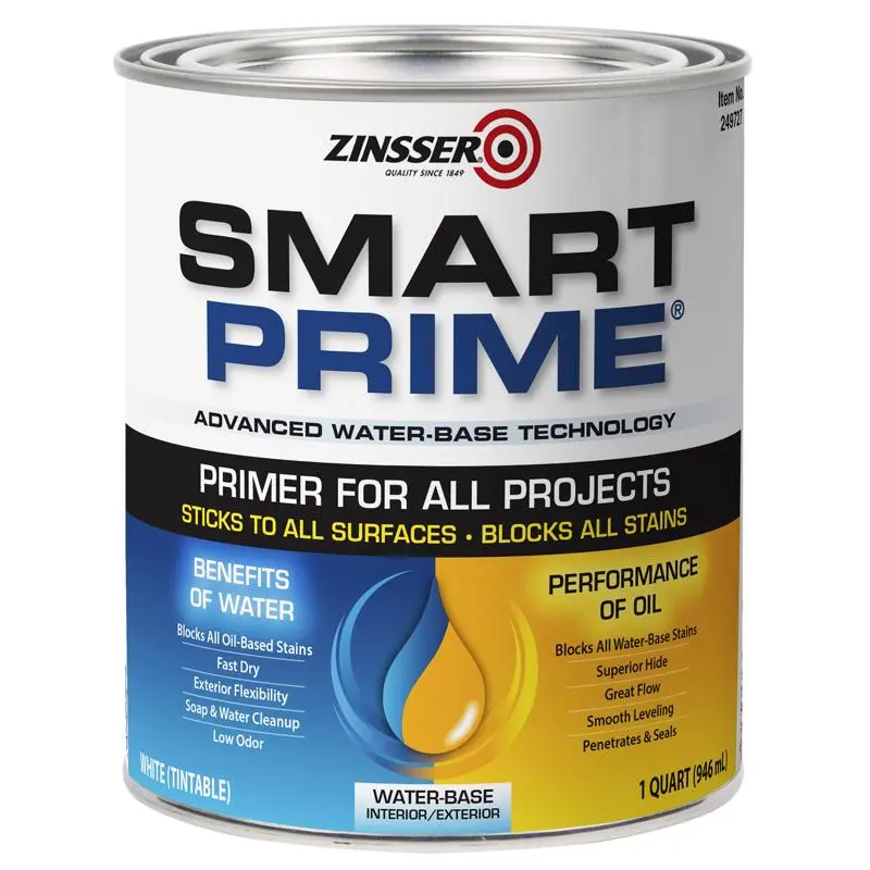 Zinsser Smart Prime White Primer 1 qt Pack 6 Stain Blocking