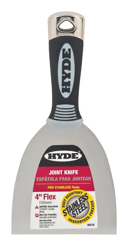 Hyde Pro Stainless Steel Joint Knife 1 H X 4 W X 8 L Pack 5 Professional Drywall Tools