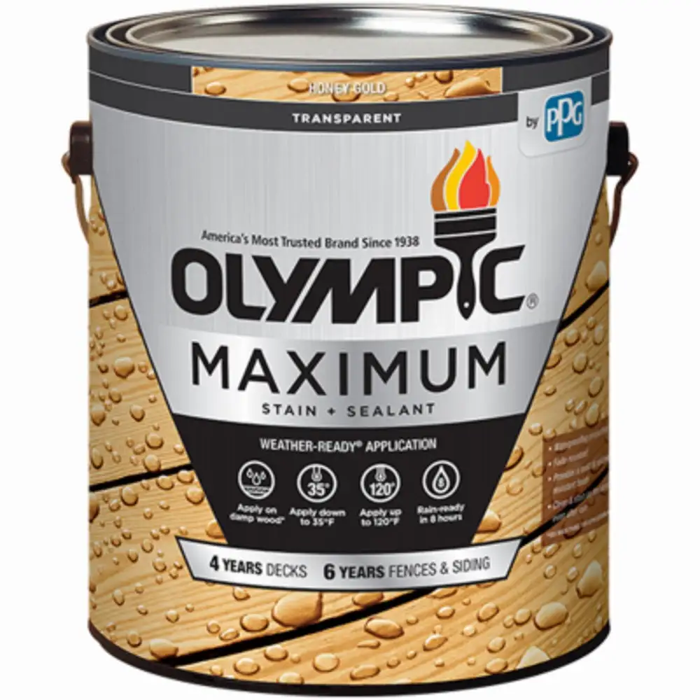 Olympic 56502A/01 Maximum Stain & Sealant 1 Gallon Wood Protection