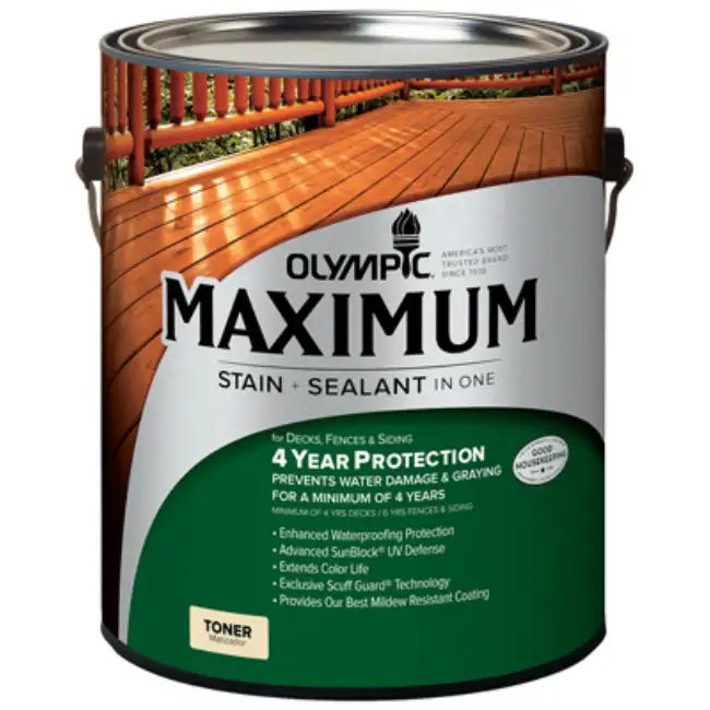 Olympic 56503A/01 Maximum Solid Color Stain & Sealant 1 Gallon Decks