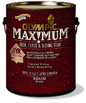 Olympic 79614A/01 Maximum Deck Fence & Siding Stain 1 Gallon Outdoor Use
