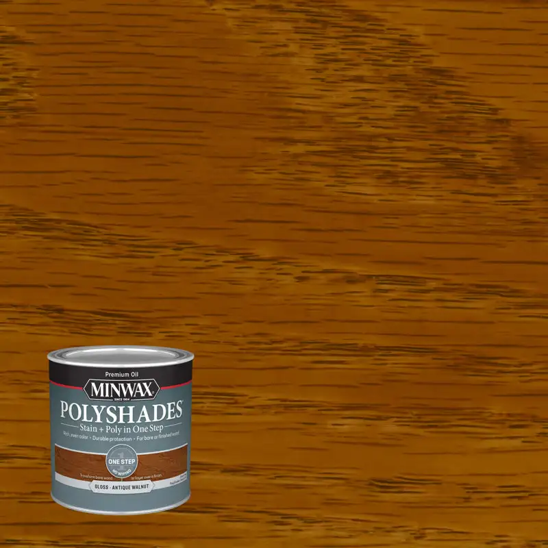 Polyshade 0.5 Pint Gloss Walnut Wood Finish Pack 4 Minwax