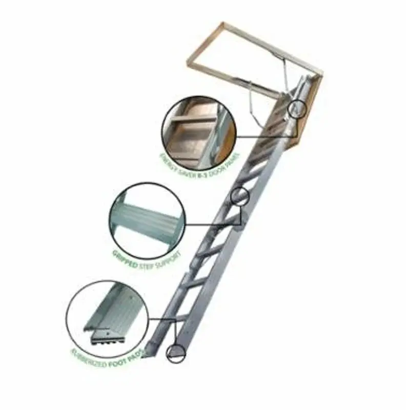 Marwin TITAN T101ESFT Attic Stair, 10 ft 4 H Ceiling, 375 lb Duty Rating, Aircraft-grade