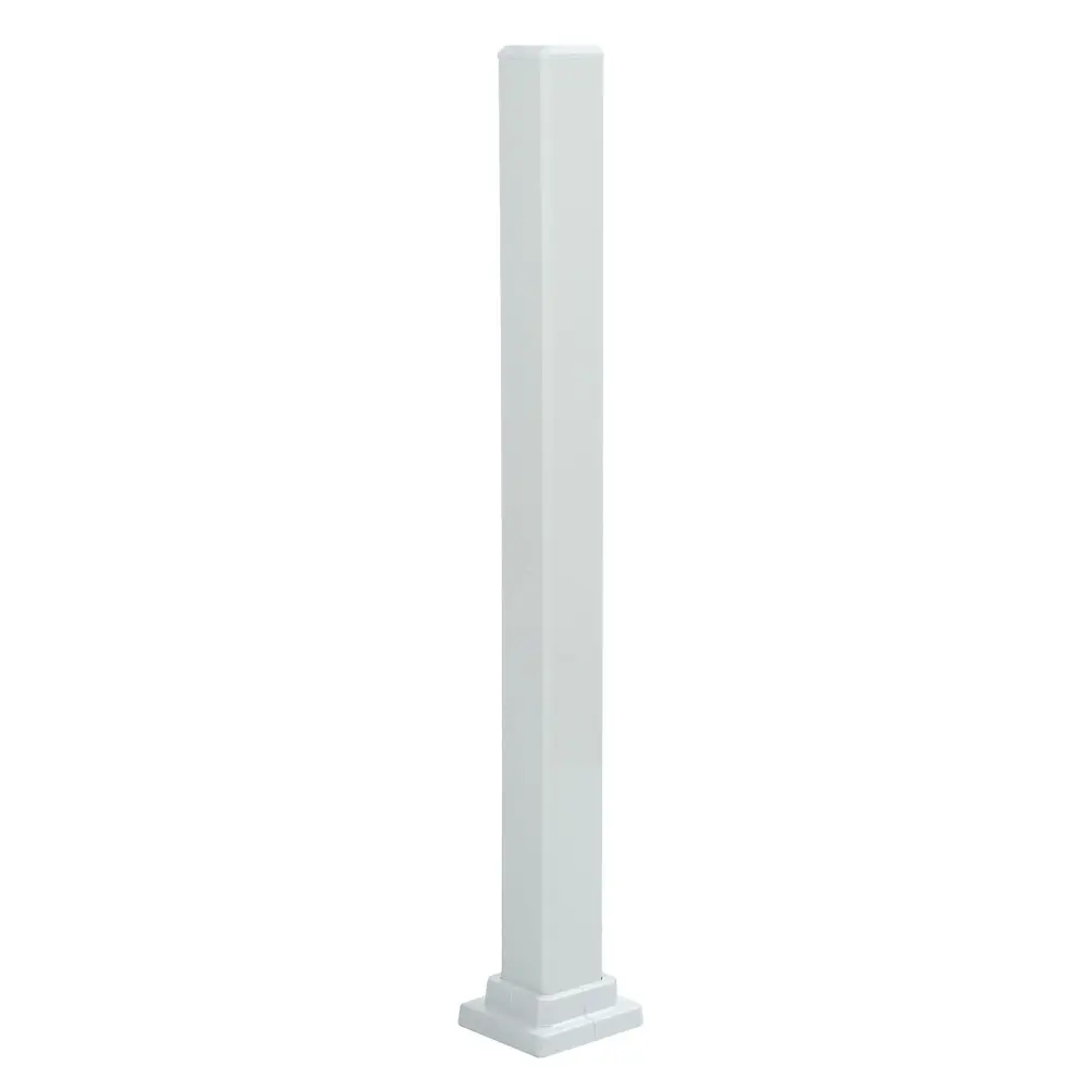 White Aluminum Stair Post 42'' High Railing, 46-1/2'' x 3''