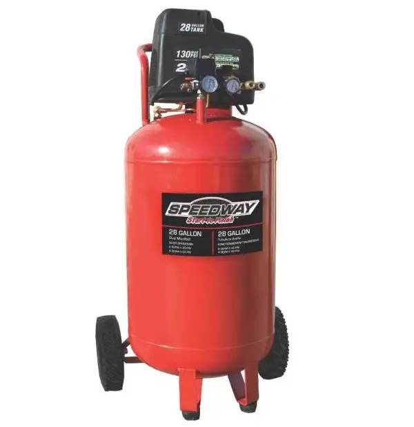 Speedway 52619 Vertical Oil Free Air Compressor 2 HP 28 Gallon Quiet Operation