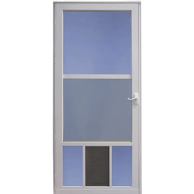 Larson 81 Inch x 32 Inch Aluminum White Full-View Reversible Pet Storm Door