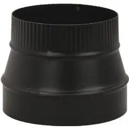 Black Stove Pipe Flue Reducer Small Crimp End 24-Gauge 5 x 4 Inch Wood Stoves Imperial