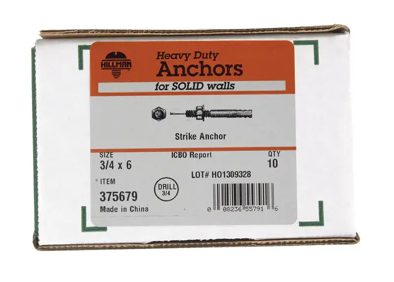 Hillman 3/4 D X 6 L Steel Round Head Strike Anchor 10 Pack