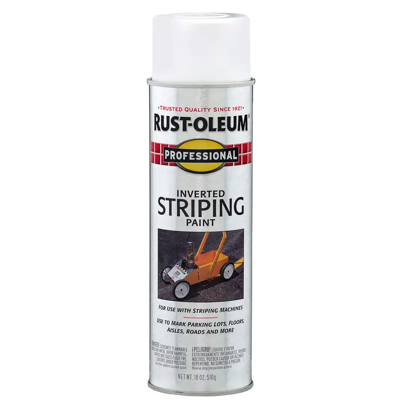 Rust-Oleum Professional White Inverted Striping Paint 18 oz Pack 6 Parking Lots and Road Markings